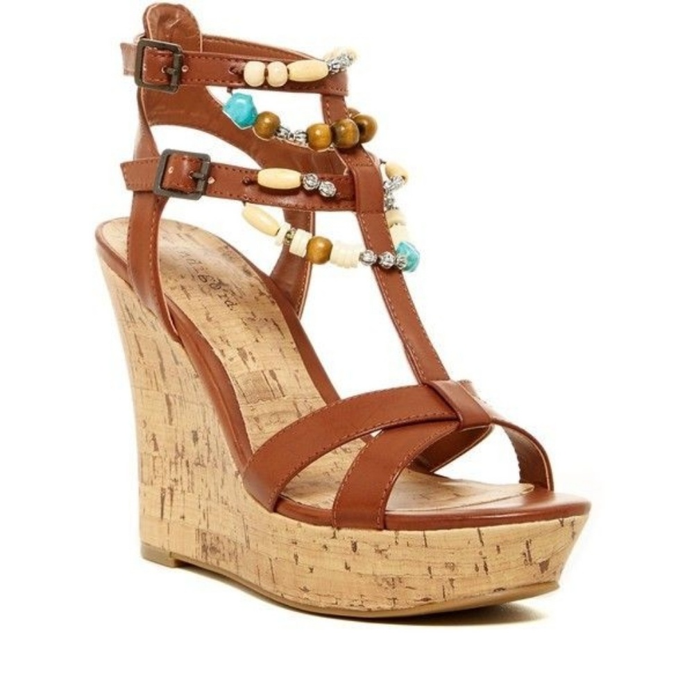 Indigo Rd 🛍 Dine Beaded Platform Wedge Sandal